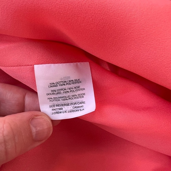 NWT J. Crew Strappy Peplum Party Dress in Cotton Silk Faille, Coral, 4 - Picture 8 of 11